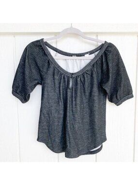 Urban Outfitters BDG Dark Grey Button Short Sleeve Top Women's Small S